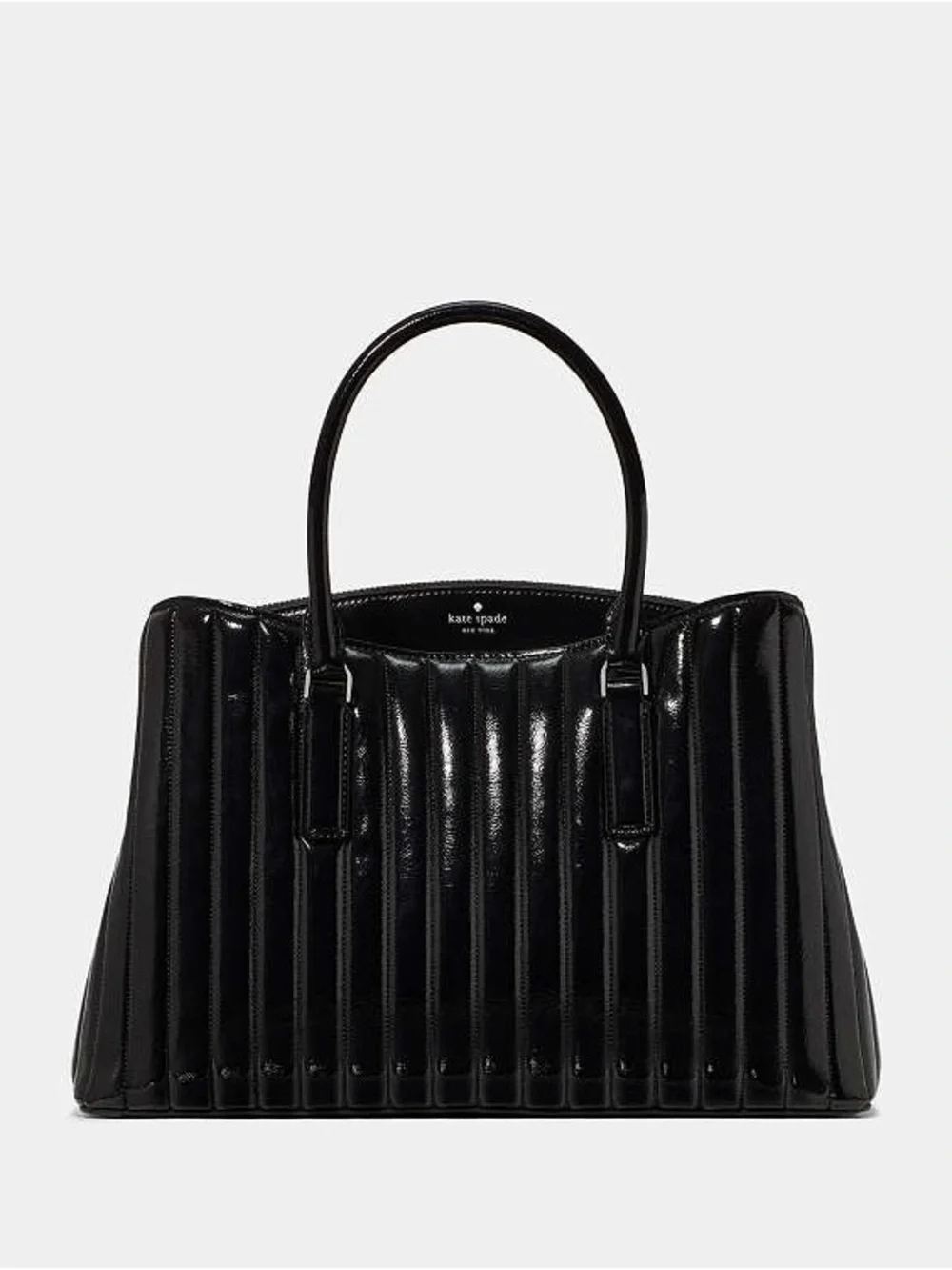 Kate Spade Thompson Street Shiny Quilted Satchel Bag Black